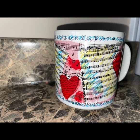 Vintage Russ Berrie Hearts and Music Mug - Picture 5 of 9